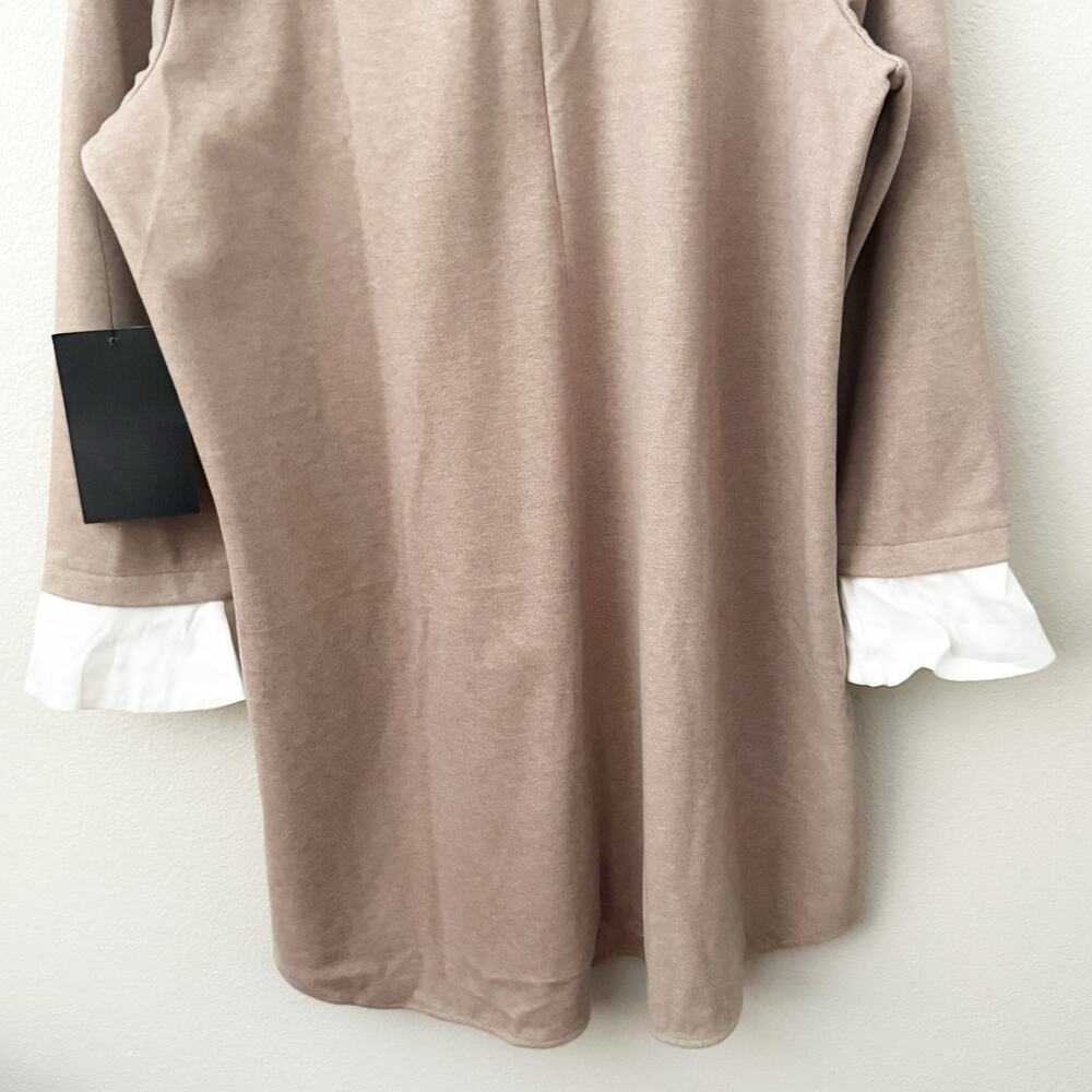 TUCKERNUCK | NWT Tan White Dress Sandwhisp Dakotah Mini Shift Shirtdress | XXXL - Picture 7 of 9